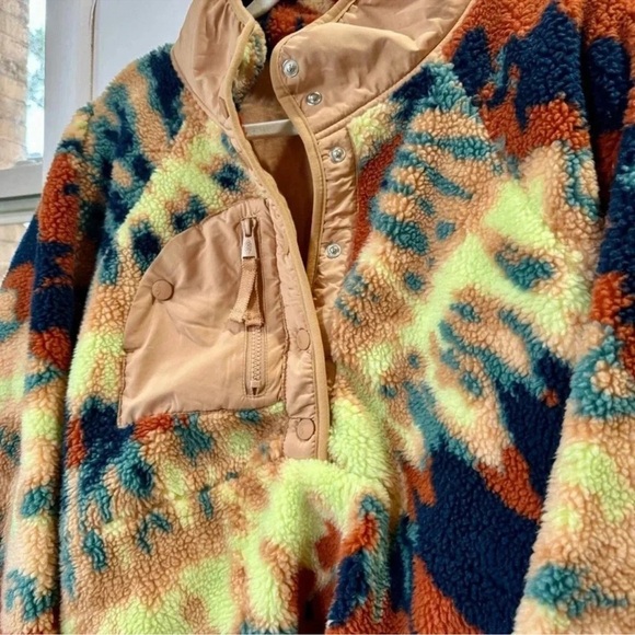 New Free People Movement Hit The Slopes Printed Fleece Jacket Pullover XS - Picture 8 of 12